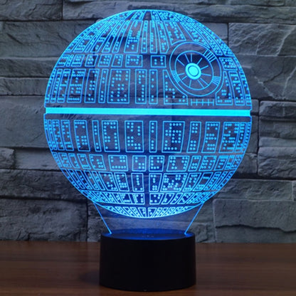 Death Star Style 3D Touch Switch Control LED Light , 7 Colour Discoloration Creative Visual Stereo Lamp Desk Lamp Night Light - Novelty Lighting by buy2fix | Online Shopping UK | buy2fix