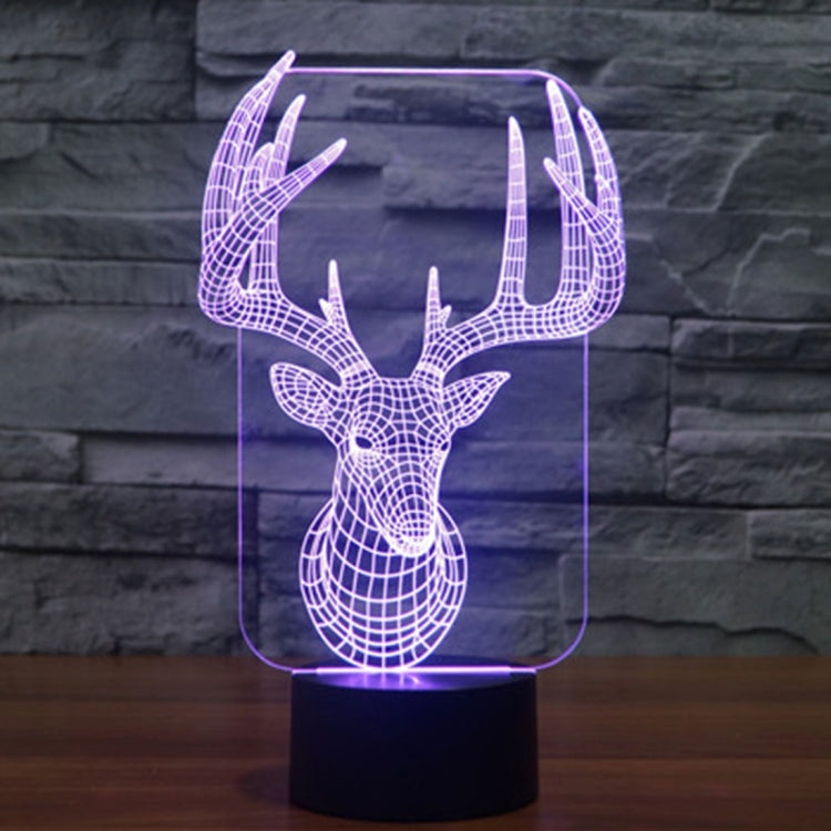 Elaphurus Davidianus Style 3D Touch Switch Control LED Light , 7 Color Discoloration Creative Visual Stereo Lamp Desk Lamp Night Light - Novelty Lighting by buy2fix | Online Shopping UK | buy2fix