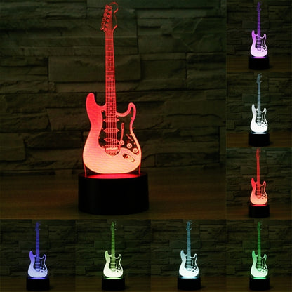 Electric Guitar Shape 3D Touch Switch Control LED Light , 7 Color Discoloration Creative Visual Stereo Lamp Desk Lamp Night Light - Novelty Lighting by buy2fix | Online Shopping UK | buy2fix