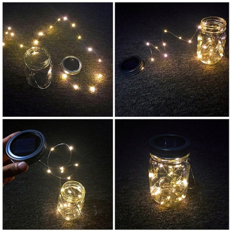 10 LEDs Solar Energy Mason Bottle Cap Pendent Lamp Outdoor Decoration Garden Light, Not Include Bottle Body(Warm White) - Solar Lights by buy2fix | Online Shopping UK | buy2fix