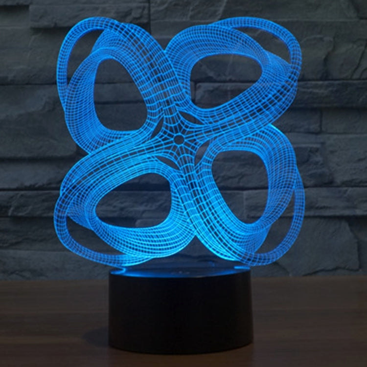 Four Circle Abstract Style 3D Touch Switch Control LED Light , 7 Color Discoloration Creative Visual Stereo Lamp Desk Lamp Night Light - Novelty Lighting by buy2fix | Online Shopping UK | buy2fix