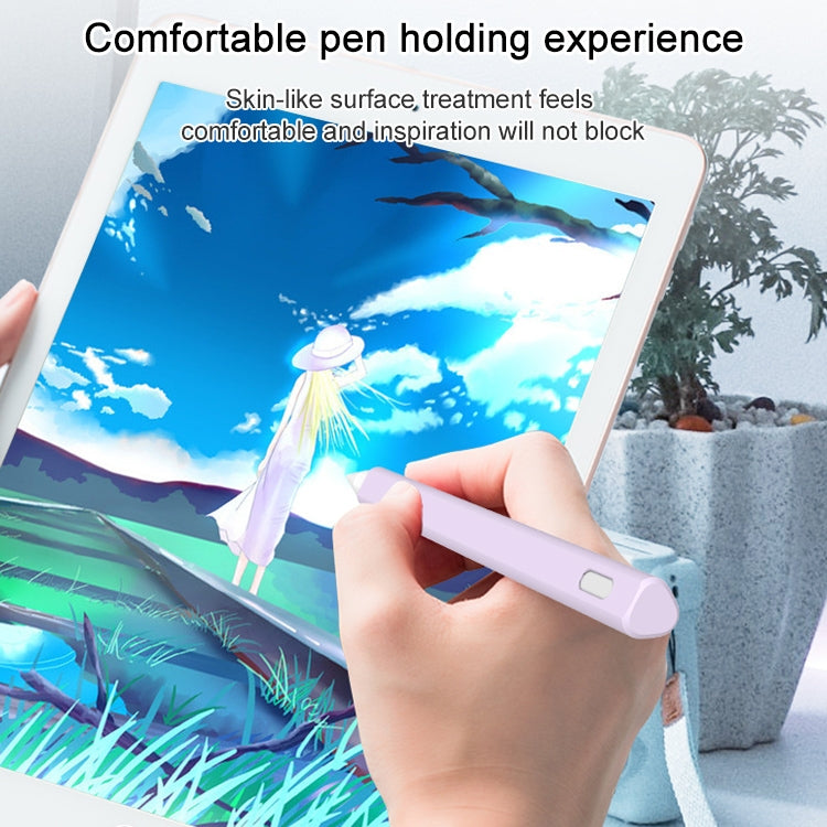 LOVE MEI For Apple Pencil 1 Triangle Shape Stylus Pen Silicone Protective Case Cover (Purple) - Pencil Accessories by LOVE MEI | Online Shopping UK | buy2fix