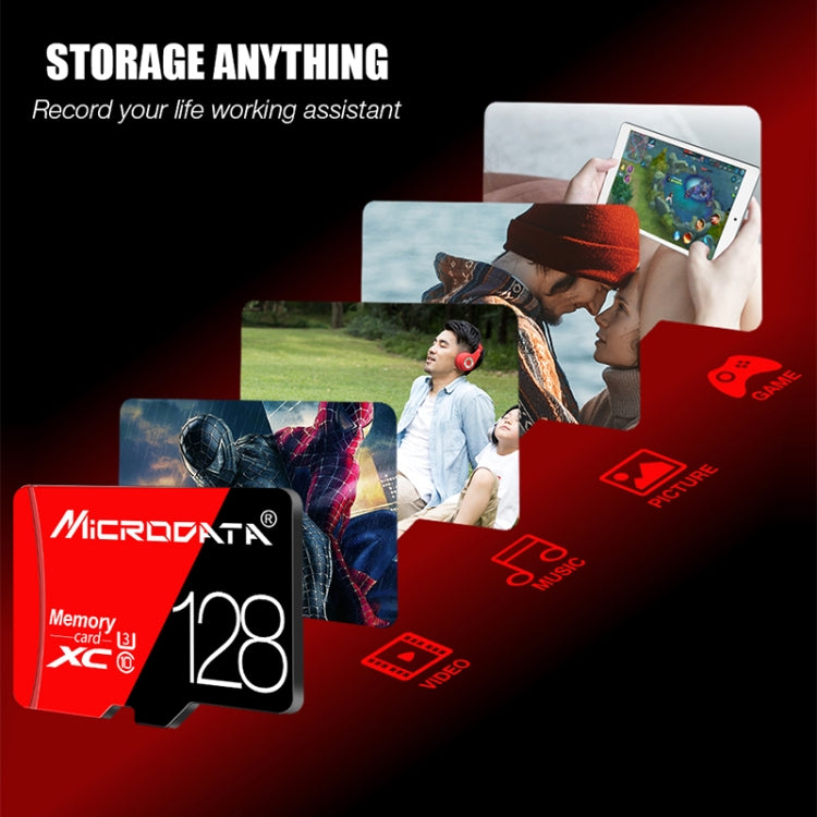 MICRODATA 128GB High Speed U3 Red and Black TF(Micro SD) Memory Card - Micro SD Card by MiCRODATA | Online Shopping UK | buy2fix