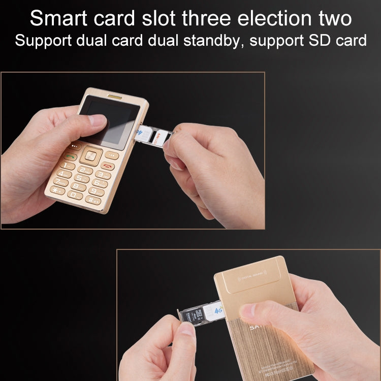 SATREND A10 Card Mobile Phone, 1.77 inch, MTK6261D, 21 Keys, Support Bluetooth, MP3, Anti-lost, Remote Capture, FM, GSM, Dual SIM(Rose Gold) - SATREND by SATREND | Online Shopping UK | buy2fix