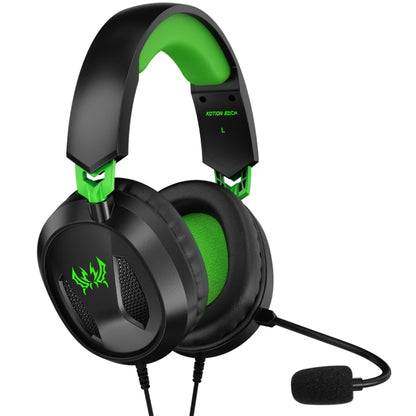 KOTION EACH G3100 Stereo Bass Gaming Headset with Omni-directional Mic,Cable Length: 1.7m(Black+Green) - Multimedia Headset by KOTION EACH | Online Shopping UK | buy2fix