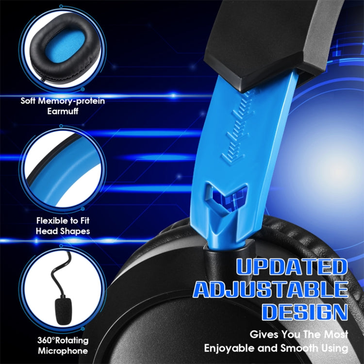 KOTION EACH G3100 Stereo Bass Gaming Headset with Omni-directional Mic,Cable Length: 1.7m(Black+Blue) - Multimedia Headset by KOTION EACH | Online Shopping UK | buy2fix