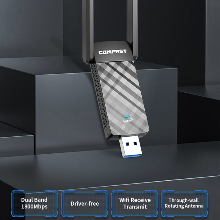 COMFAST CF-952AX V2 1800Mbps Dual Band Wireless Network Card WiFi6 USB Adapter - USB Network Adapter by COMFAST | Online Shopping UK | buy2fix