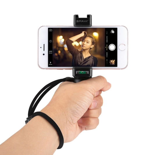 PULUZ Vlogging Live Broadcast Handheld Grip Selfie Rig Stabilizer ABS Tripod Adapter Mount with Cold Shoe Base & Wrist Strap - Desktop Holder by PULUZ | Online Shopping UK | buy2fix