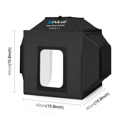 PULUZ 40cm Folding 72W 5500K Studio Shooting Tent Soft Box Photography Lighting Kit with 4 Colors (Black, Orange, White, Green) Backdrops(AU Plug) -  by PULUZ | Online Shopping UK | buy2fix