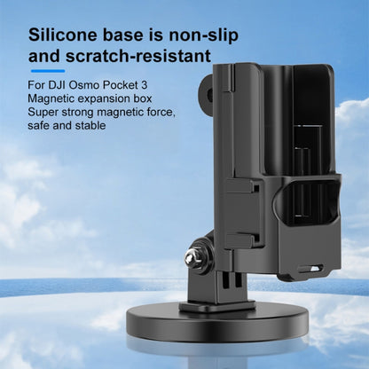 For DJI OSMO Pocket 3 PULUZ Protective Frame Magnetic Desktop Mount Angle Adjustable Base (Black) - Mount & Holder by PULUZ | Online Shopping UK | buy2fix