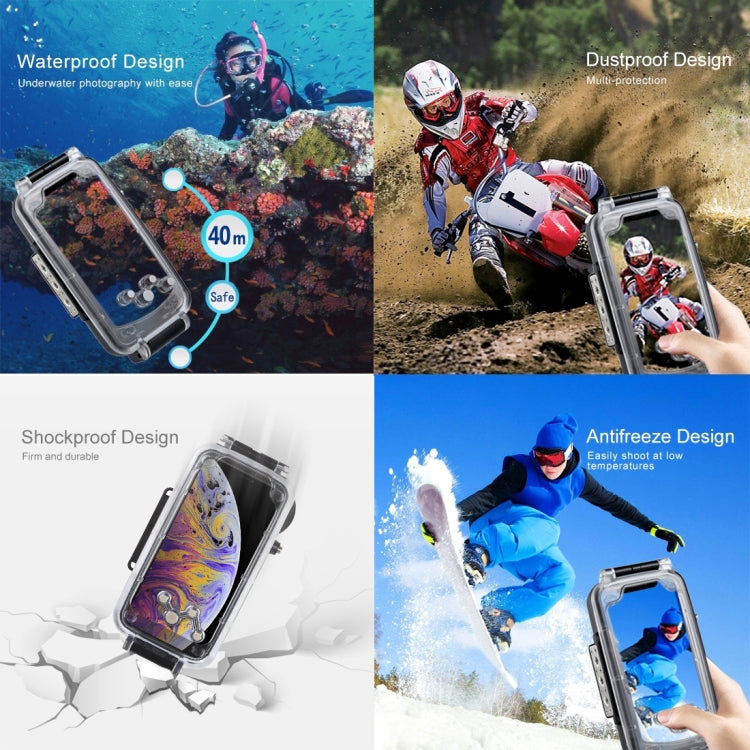 For iPhone XS Max PULUZ 40m/130ft Waterproof Diving Case, Photo Video Taking Underwater Housing Cover(Black) - More iPhone Cases by PULUZ | Online Shopping UK | buy2fix