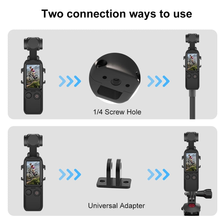 For DJI OSMO Pocket 3 PULUZ Metal Protection Frame Cage Adapter Bracket with Dual Cold Shoes (Black) - Mount & Holder by PULUZ | Online Shopping UK | buy2fix