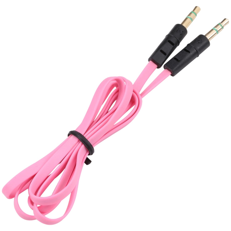 1m Noodle Style Aux Audio Cable 3.5mm Male to Male, Compatible with Phones, Tablets, Headphones, MP3 Player, Car/Home Stereo & More(Pink) - Cable & Splitter by buy2fix | Online Shopping UK | buy2fix