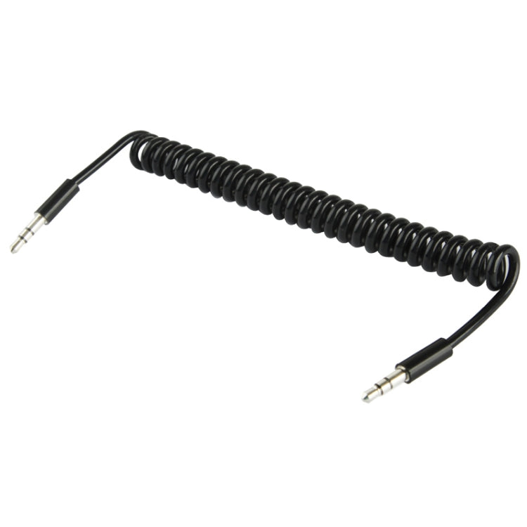 Spring Coiled 3.5mm Aux Cable, Compatible with Phones, Tablets, Headphones, MP3 Player, Car/Home Stereo & More, Length: 20cm up to 80cm(Black) - Cable & Splitter by buy2fix | Online Shopping UK | buy2fix