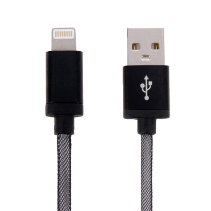 Net Style Metal Head USB to 8 Pin Data / Charger Cable, Cable Length: 25cm(Black) - Normal Style Cable by buy2fix | Online Shopping UK | buy2fix