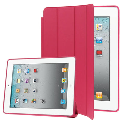 4-folding Slim Smart Cover Leather Case with Holder & Sleep / Wake-up Function for iPad 4 / New iPad (iPad 3) / iPad 2(Magenta) - iPad 4 & 3 & 2 Cases by buy2fix | Online Shopping UK | buy2fix