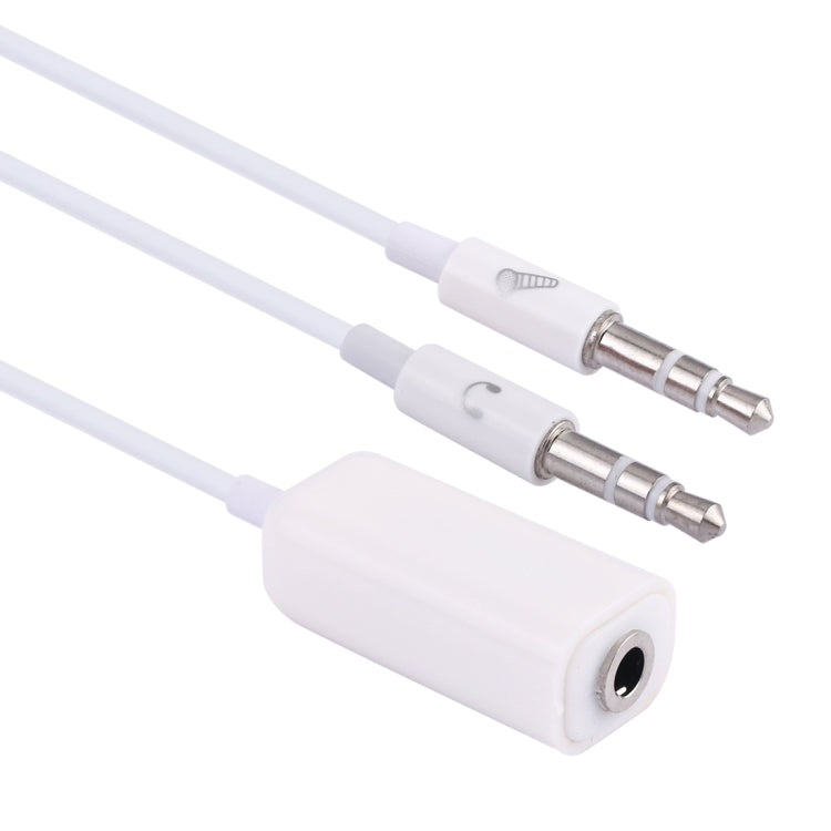 3.5mm Female to 3.5mm Male Microphone Jack + 3.5mm Male Earphone Jack Adapter Cable for Apple Computer, Length: 78cm(White) - Cable & Adapter by buy2fix | Online Shopping UK | buy2fix