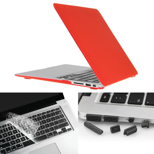 ENKAY for Macbook Air 11.6 inch (US Version) / A1370 / A1465 Hat-Prince 3 in 1 Frosted Hard Shell Plastic Protective Case with Keyboard Guard & Port Dust Plug(Red) - MacBook Air Cases by ENKAY | Online Shopping UK | buy2fix