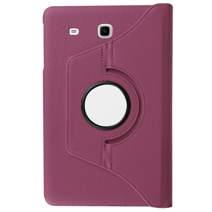 Litchi Texture Horizontal Flip Solid Color Leather Case with 360 Degrees Rotation Holder for Galaxy Tab E 9.6 / T560 / T561(Purple) - Other Galaxy Tab PC by buy2fix | Online Shopping UK | buy2fix