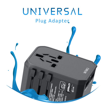 WIWU UA304 45W Multifunction World Travel Adapter Quick Charger with 4 International Plug & 3xUSB Port & Type-C Port - USB Charger by WIWU | Online Shopping UK | buy2fix