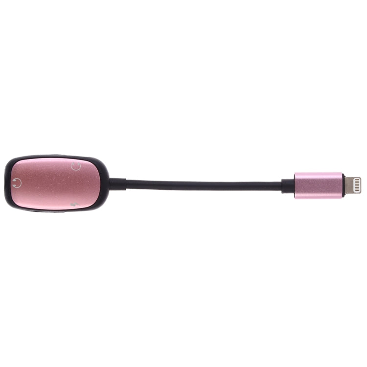 8 Pin to 8 Pin Charging Interface + 8 Pin Earphone Interface + 3.5mm Audio Interface Earphone Adapter(Pink) - Earphone Adapter by buy2fix | Online Shopping UK | buy2fix