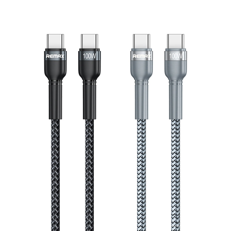 REMAX RC-172 Jany Series 1m PD100W Type-C to USB-C / Type-C Aluminum Alloy Braid Fast Charging Data Cable (Black) - USB-C & Type-C Cable by REMAX | Online Shopping UK | buy2fix