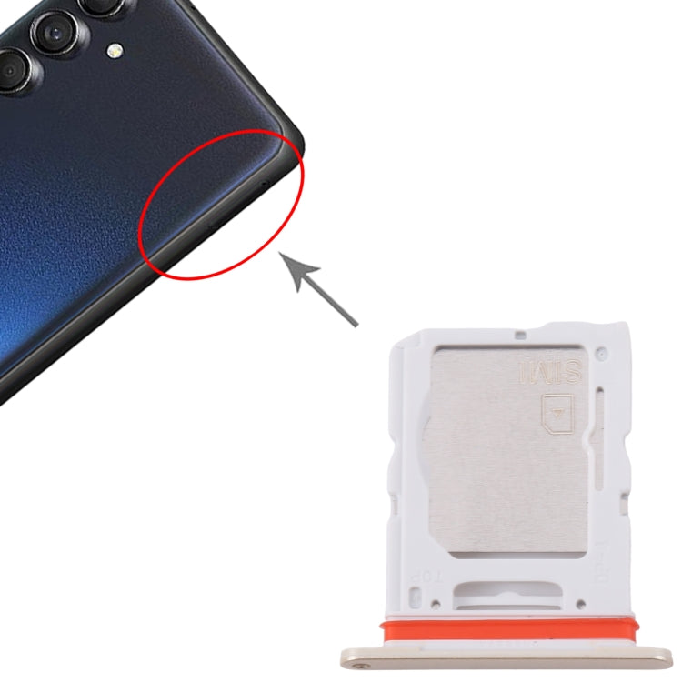 For Samsung Galaxy M55 SM-M556B Original SIM Card Tray + SIM Card Tray / Micro SD Card Tray (Gold) - Galaxy M Series Parts by buy2fix | Online Shopping UK | buy2fix