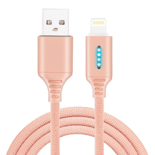 8 Pin Interface Zinc Alloy Marquee Luminous Intelligent Automatic Power off Charging Data Cable(rose gold) - Normal Style Cable by buy2fix | Online Shopping UK | buy2fix