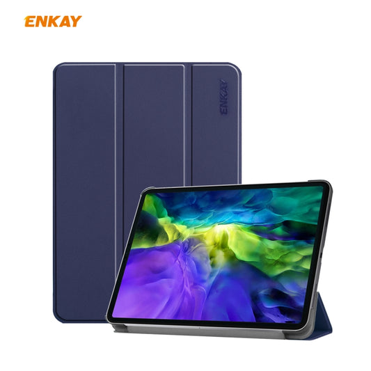 For iPad Pro 11 2022 / 2020 / 2021 ENKAY ENK-8001 Denim Pattern Horizontal Flip Leather Smart Tablet Case with Holder(Dark Blue) - iPad Pro 11 (2020) Cases by ENKAY | Online Shopping UK | buy2fix