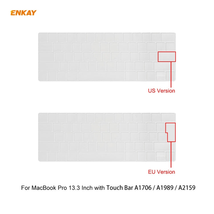 ENKAY 3 in 1 Crystal Laptop Protective Case + EU Version TPU Keyboard Film + Anti-dust Plugs Set for MacBook Pro 13.3 inch A1706 / A1989 / A2159 (with Touch Bar)(Orange) - MacBook Pro Cases by ENKAY | Online Shopping UK | buy2fix