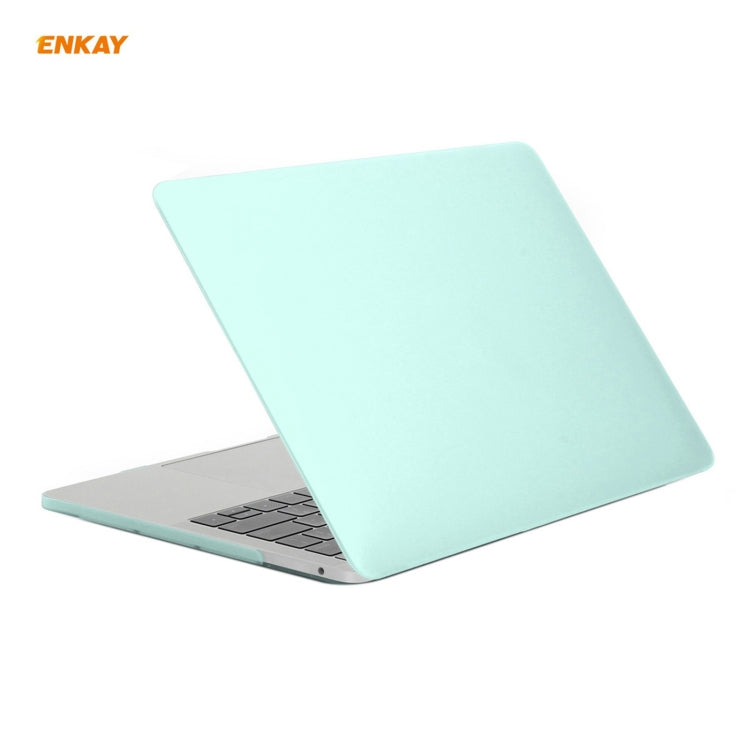 ENKAY 3 in 1 Matte Laptop Protective Case + EU Version TPU Keyboard Film + Anti-dust Plugs Set for MacBook Pro 13.3 inch A2251 & A2289 & A2338 (with Touch Bar)(Green) - MacBook Pro Cases by ENKAY | Online Shopping UK | buy2fix