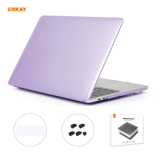 ENKAY 3 in 1 Crystal Laptop Protective Case + US Version TPU Keyboard Film + Anti-dust Plugs Set for MacBook Pro 16 inch A2141 (with Touch Bar)(Purple) - MacBook Pro Cases by ENKAY | Online Shopping UK | buy2fix