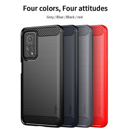 For Xiaomi Mi 10T / 10T Pro / Redmi  K30S MOFI Gentleness Series Brushed Texture Carbon Fiber Soft TPU Case(Red) - Xiaomi Cases by MOFI | Online Shopping UK | buy2fix