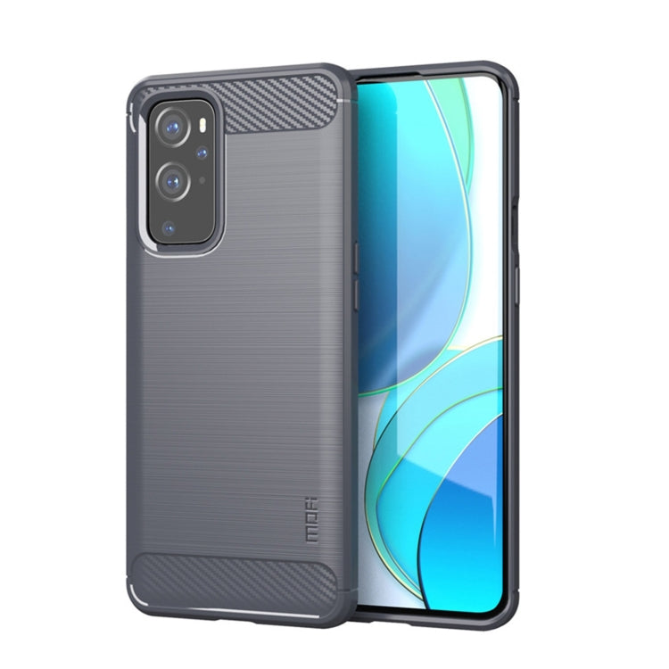 For OnePlus 9 MOFI Gentleness Series Brushed Texture Carbon Fiber Soft TPU Case(Grey) - OnePlus Cases by MOFI | Online Shopping UK | buy2fix