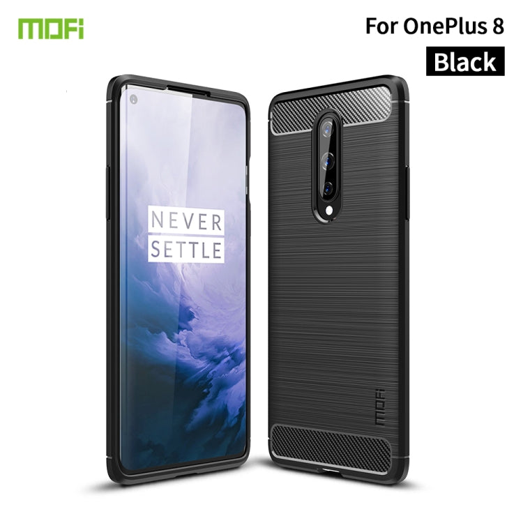 For OnePlus 8 MOFI Gentleness Series Brushed Texture Carbon Fiber Soft TPU Case(Black) - OnePlus Cases by MOFI | Online Shopping UK | buy2fix