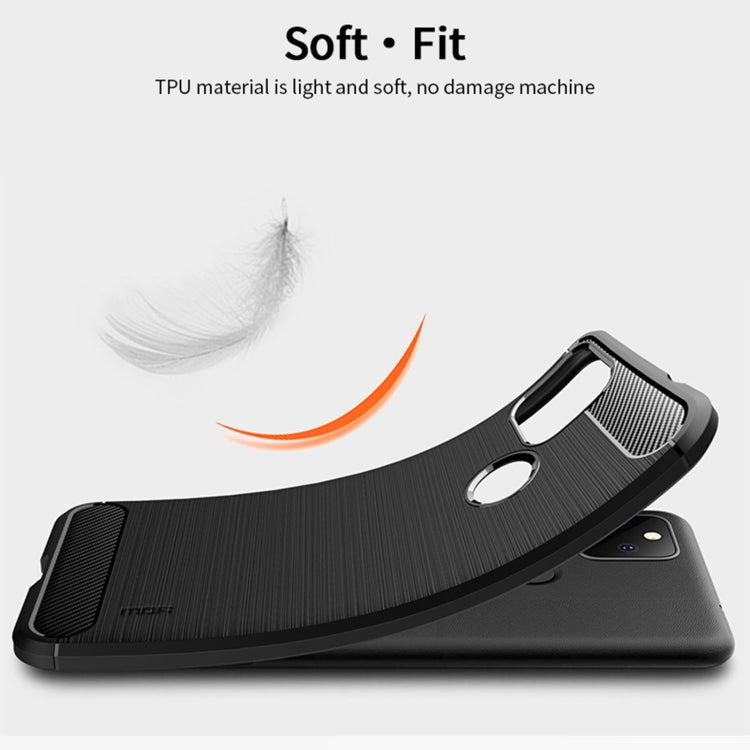 For Google Pixel 5a 5G MOFI Gentleness Series Brushed Texture Carbon Fiber Soft TPU Case(Black) - Google Cases by MOFI | Online Shopping UK | buy2fix