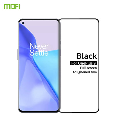 For OnePlus 9 / 9R MOFI 9H 2.5D Full Screen Tempered Glass Film(Black) - OnePlus Tempered Glass by MOFI | Online Shopping UK | buy2fix