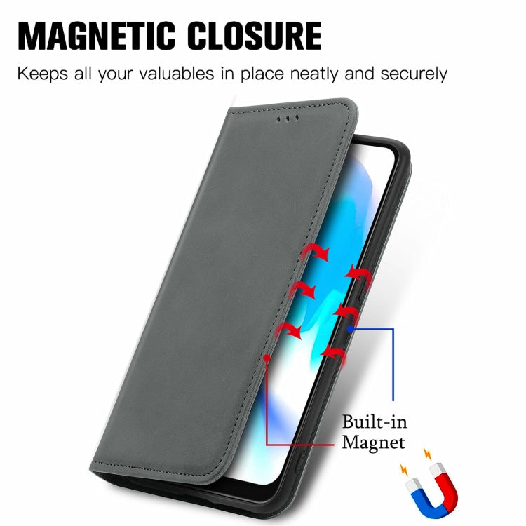 For Blackview A80 / A80s Retro Skin Feel Business Magnetic Horizontal Flip Leather Case with Holder & Card Slots & Wallet & Photo Frame(Gray) - More Brand by buy2fix | Online Shopping UK | buy2fix