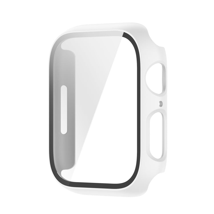 Shockproof PC Protective Case with Tempered Glass Film For Apple Watch Series 9 / 8 / 7 41mm(red) - Watch Cases by buy2fix | Online Shopping UK | buy2fix