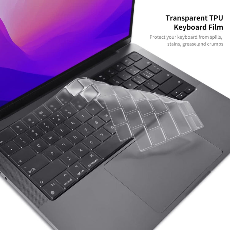 ENKAY Hat-Prince 3 in 1 Crystal Laptop Protective Case + TPU Keyboard Film + Anti-dust Plugs Set for MacBook Pro 16.2 inch A2485 2021/A2880 2023, Version:EU Version(Orange) - MacBook Pro Cases by ENKAY | Online Shopping UK | buy2fix