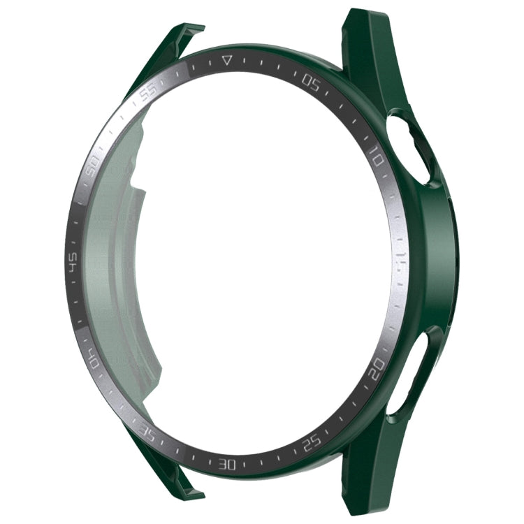 For Huawei Watch GT 3 46mm ENKAY Matte PC Frame + Tempered Glass Protector Case With Scale(Dark Green) - Watch Cases by ENKAY | Online Shopping UK | buy2fix