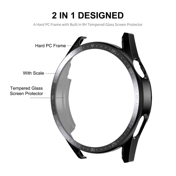 For Huawei Watch GT 3 46mm ENKAY Matte PC Frame + Tempered Glass Protector Case With Scale(Transparent) - Watch Cases by ENKAY | Online Shopping UK | buy2fix