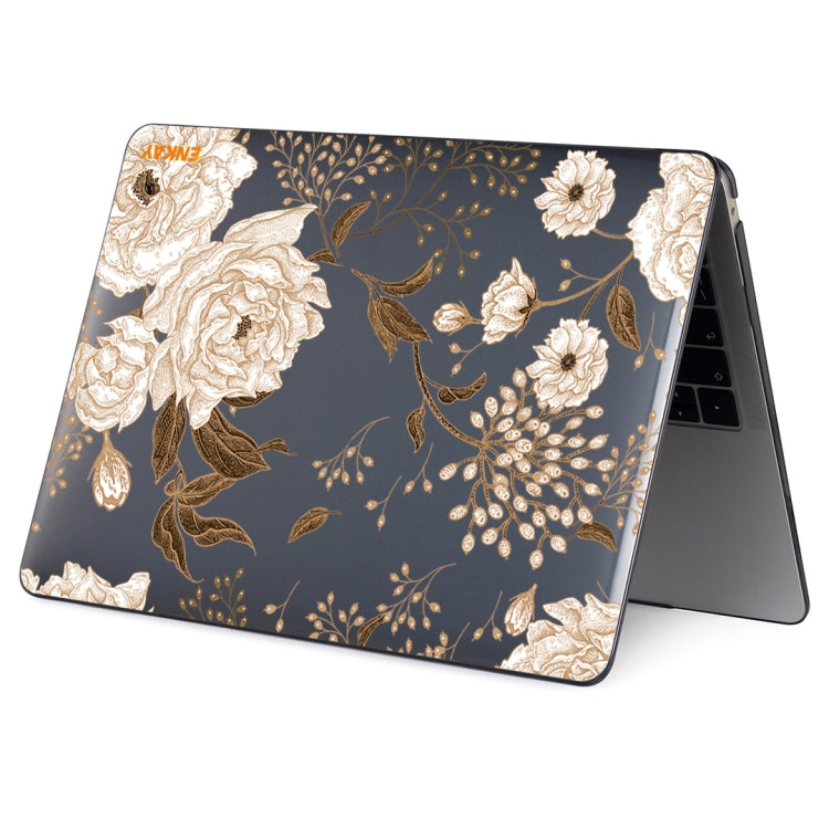 ENKAY Vintage Pattern Series Laotop Protective Crystal Case For MacBook Pro 14.2 inch A2442 (2021)(Golden Peony) - MacBook Pro Cases by ENKAY | Online Shopping UK | buy2fix