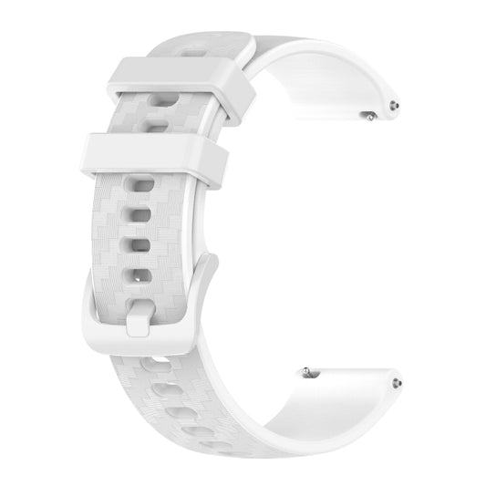 For Amazfit GTS 20mm Carbon Fiber Striped Silicone Watch Band(White) - Watch Bands by buy2fix | Online Shopping UK | buy2fix