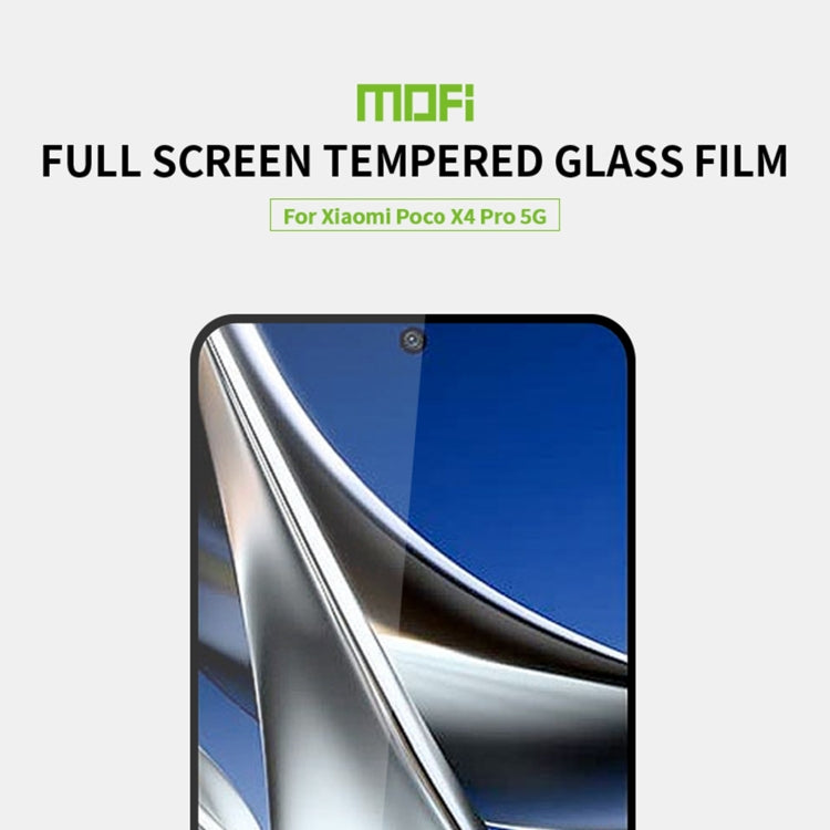 For Xiaomi Poco X4 Pro 5G MOFI 9H 2.5D Full Screen Tempered Glass Film(Black) - Poco X4 Pro 5G Tempered Glass by MOFI | Online Shopping UK | buy2fix