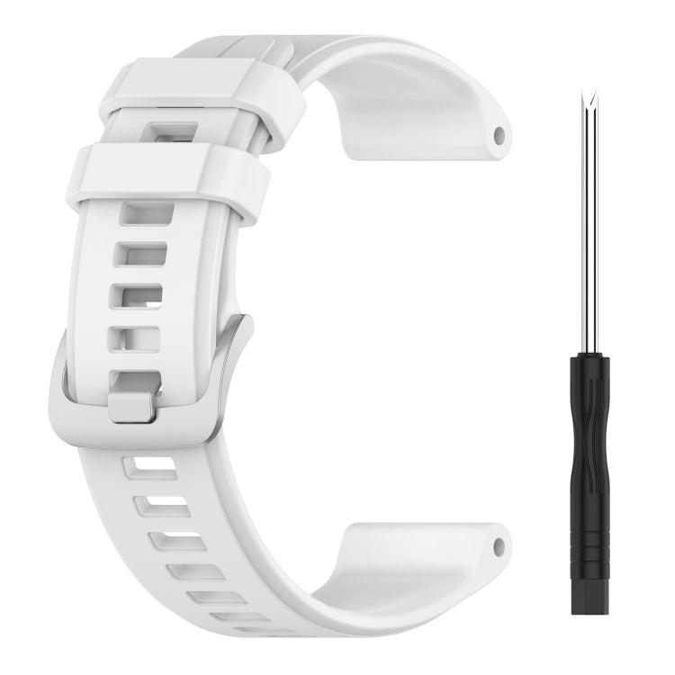 For Garmin Fenix 6 Sapphire GPS 22mm Solid Color Silicone Watch Band(White) - Watch Bands by buy2fix | Online Shopping UK | buy2fix