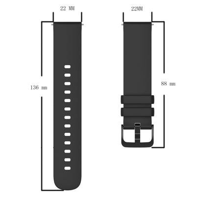 For Amazfit GTR 2 22mm Solid Color Soft Silicone Watch Band(Black) - Watch Bands by buy2fix | Online Shopping UK | buy2fix