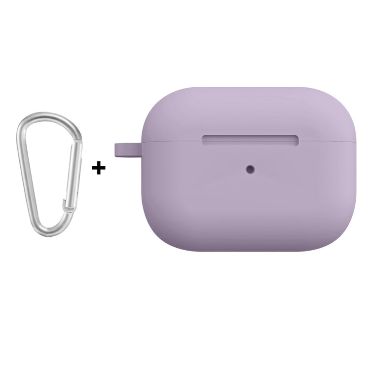 For Apple AirPods Pro 2 2022 ENKAY Thickened Silicone Protective Case with Keychain(Lavender Purple) - For AirPods Pro 2 by ENKAY | Online Shopping UK | buy2fix