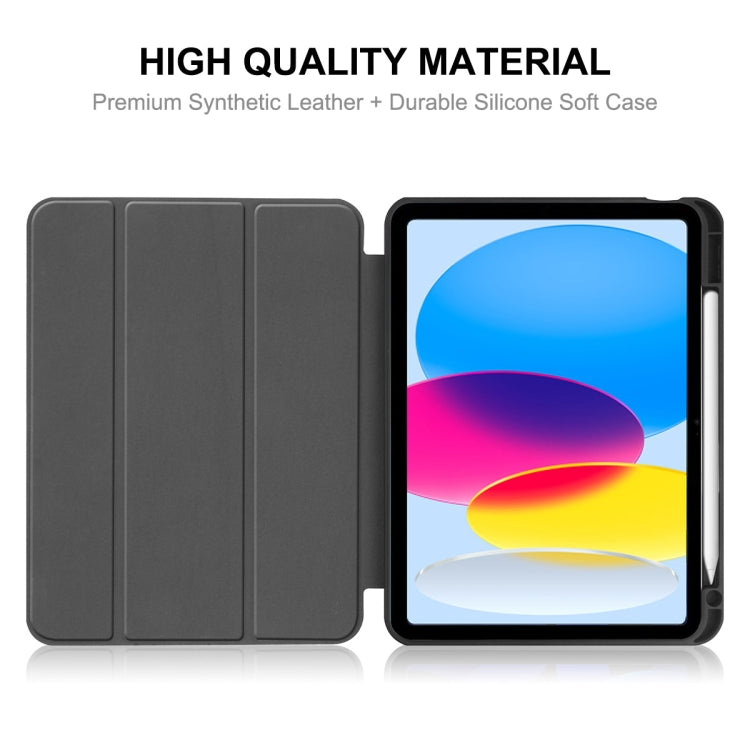 For iPad 10th Gen 10.9 2022 ENKAY TPU Back Cover Smart Leather Stand Tablet Case with Pen Slot(Dark Blue) - iPad 10th Gen 10.9 Cases by ENKAY | Online Shopping UK | buy2fix