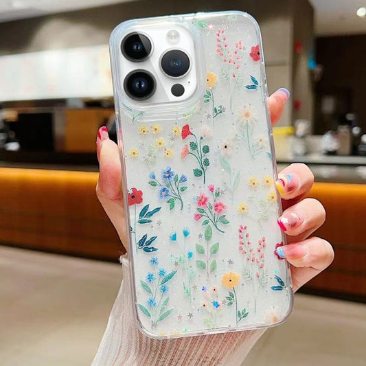 For iPhone 16 Pro Max Fresh Small Floral Epoxy TPU Phone Case(D04 Colorful Floral) - iPhone 16 Pro Max Cases by buy2fix | Online Shopping UK | buy2fix